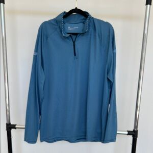 Under Armour Men's Blue Striped Half-Zip
